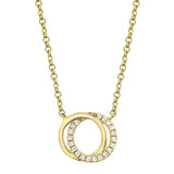 Diamond Love Knot Circle Necklace by Shy Creation