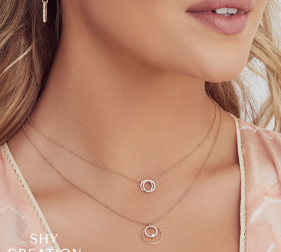 Diamond Love Knot Circle Necklace by Shy Creation