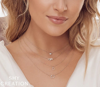 Diamond Love Knot Circle Necklace by Shy Creation