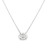 Portuguese Cut Lab Grown Solitaire Necklace