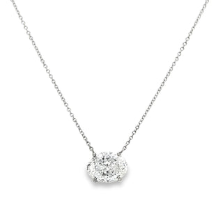 Portuguese Cut Lab Grown Solitaire Necklace