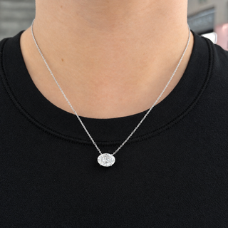 Portuguese Cut Lab Grown Solitaire Necklace