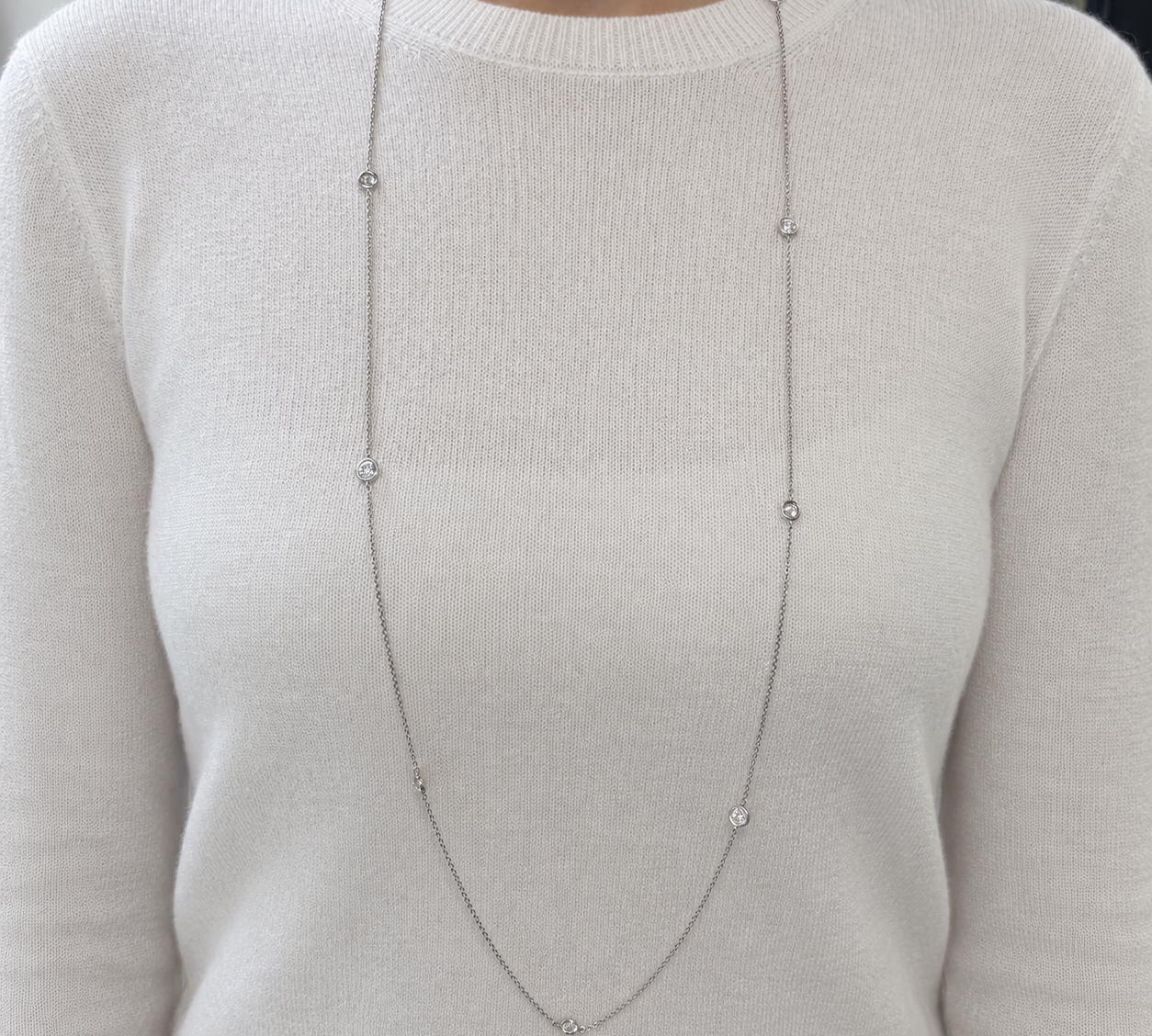 Diamond Station Necklace by Simon G