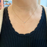 East-West Emerald Cut Diamond Necklace