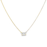 East-West Emerald Cut Diamond Necklace