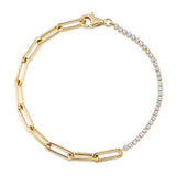 Diamond Paperclip Link Bracelet by Shy Creation
