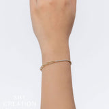 Diamond Paperclip Link Bracelet by Shy Creation