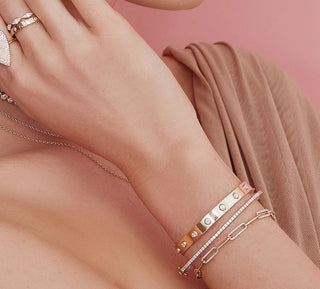 Bezel Diamond Adjustable Bangle by Shy Creation