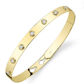 Bezel Diamond Adjustable Bangle by Shy Creation