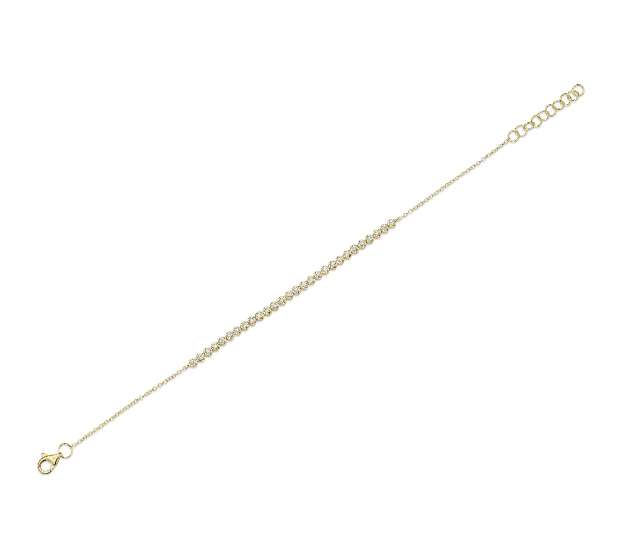 Yellow Gold Crown Set Diamond Bracelet by Shy Creation