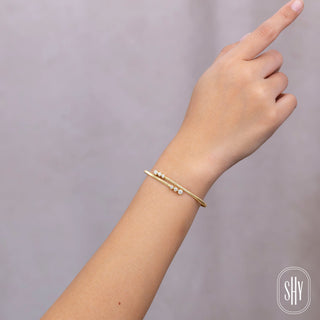 Bezel Set Diamond Bangle by Shy Creation