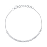 White Gold Crown Set Diamond Bracelet by Shy Creation
