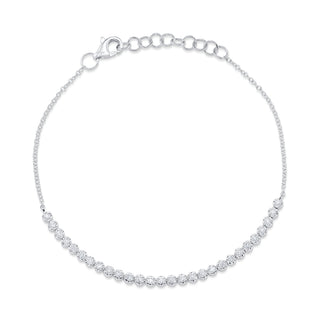 White Gold Crown Set Diamond Bracelet by Shy Creation