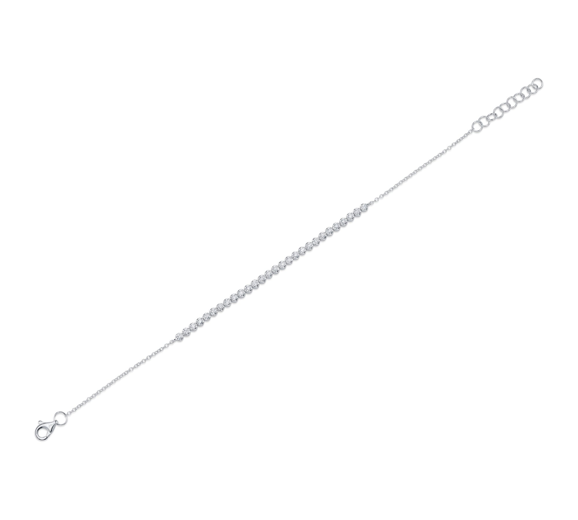 White Gold Crown Set Diamond Bracelet by Shy Creation