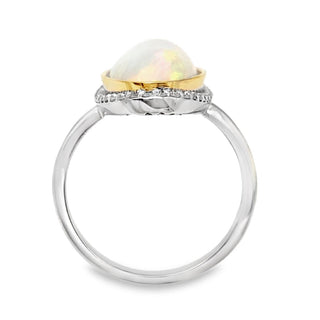 Opal & Diamond Halo Ring