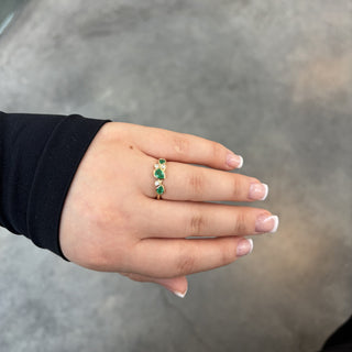 Pear Emerald & Diamond Ring
