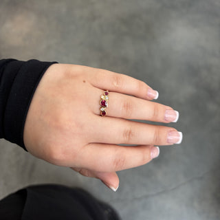 Pear Ruby & Diamond Ring