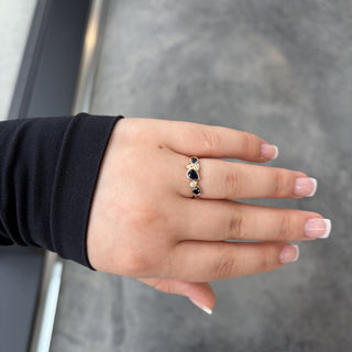 Pear Sapphire & Diamond Ring