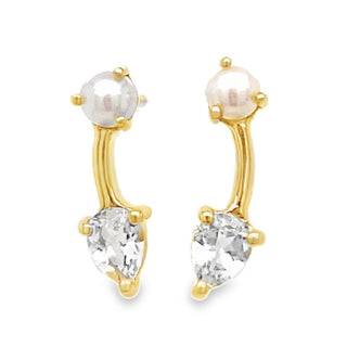 Pearl & White Topaz Earrings