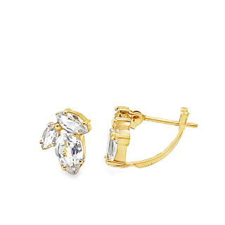 White Topaz Drop Studs