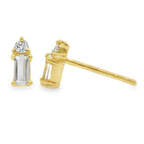 White Topaz & Lab Grown Diamond Studs