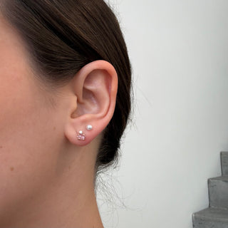 Light Pink Sapphire & Lab Grown Diamond Earrings