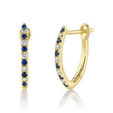 Sapphire & Diamond Huggies by Shy Creation