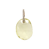 Lemon Quartz & Lab Grown Diamond Pendant