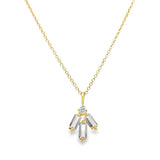 White Topaz & Lab Grown Diamond Charm