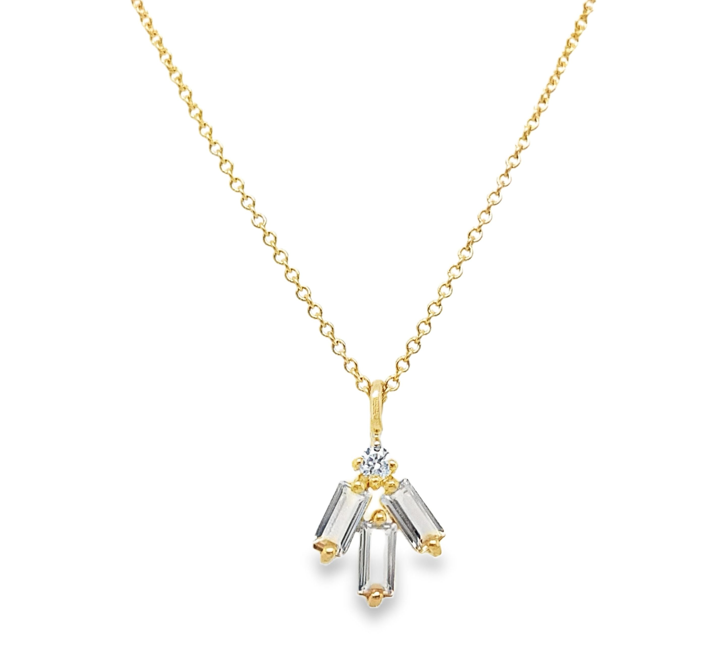 White Topaz & Lab Grown Diamond Charm