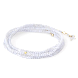 Chalcedony Wrap Bracelet - Necklace