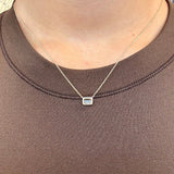 Bezel White Topaz Necklace