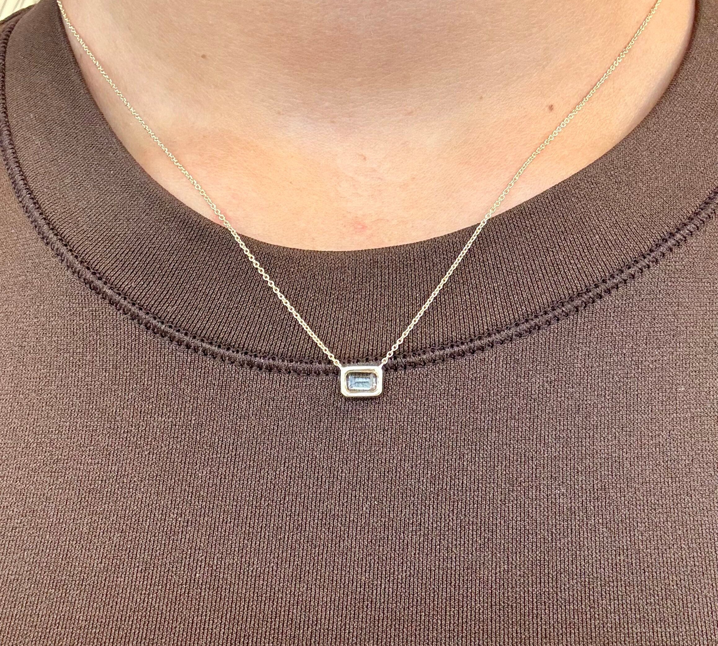 Bezel White Topaz Necklace