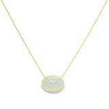 Green Oval Chalcedony Necklace