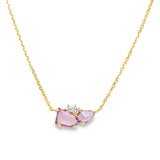 Light Pink & Purple Rose Cut Sapphire Necklace