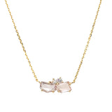 Rose Cut Sapphire & Lab Grown Diamond Necklace