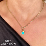 Turquoise & Diamond Necklace by Shy Creation