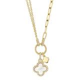 Clover Paper Clip Link Diamond Necklace by Shy Creation
