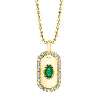 Diamond & Emerald Dog Tag by Shy Creation