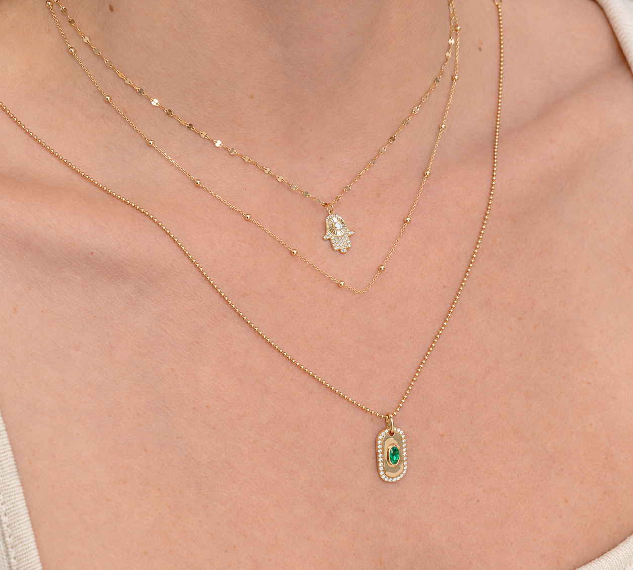 Diamond & Emerald Dog Tag by Shy Creation