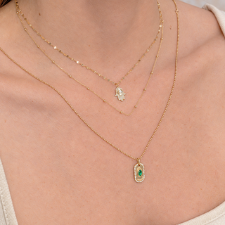 Diamond & Emerald Dog Tag by Shy Creation