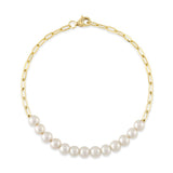 Pearl Paperclip Bracelet by Shy Creation