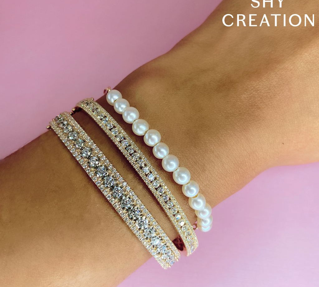 Pearl Paperclip Bracelet by Shy Creation