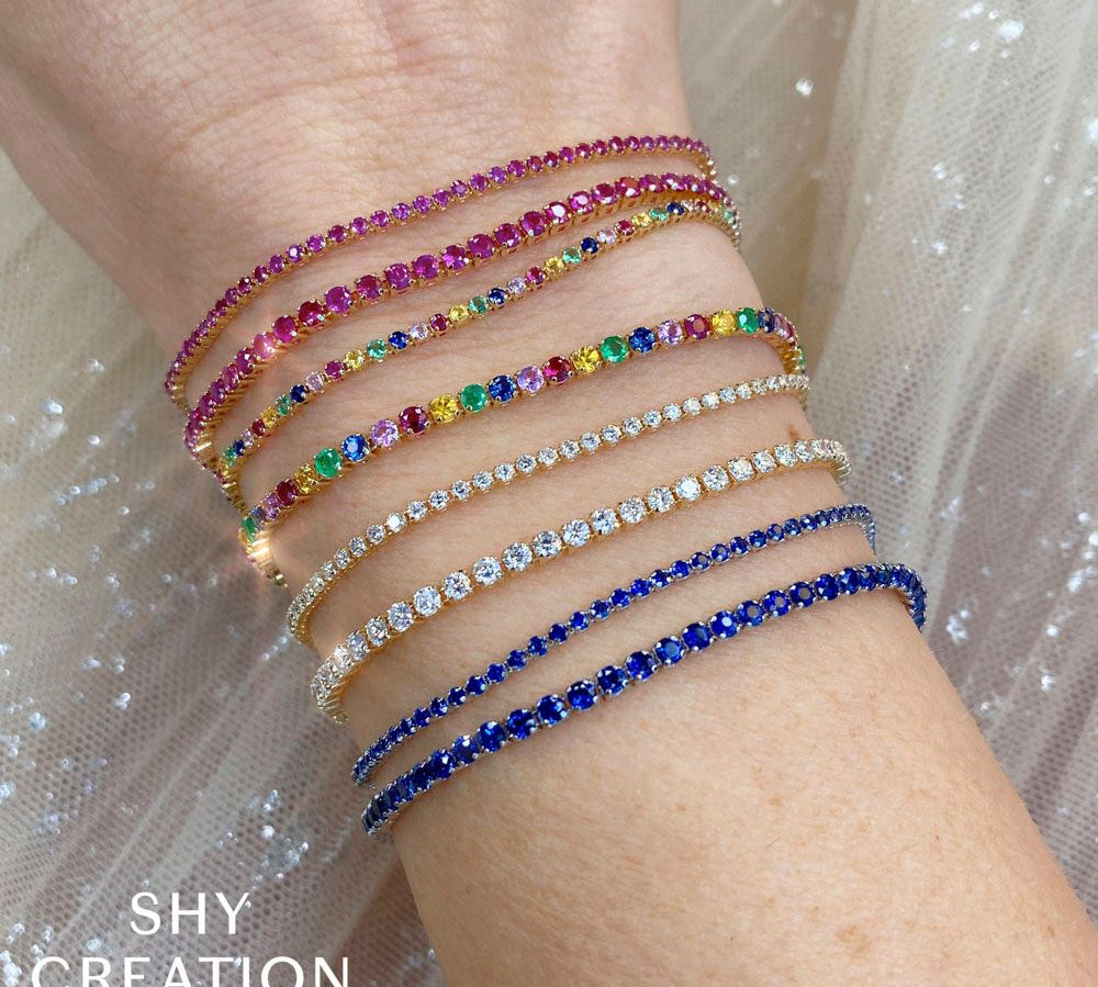 Ruby Micro Tennis Bracelet by Shy Creation