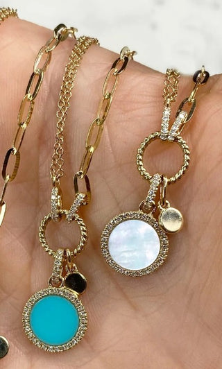 Turquoise & Diamond Necklace by Shy Creation