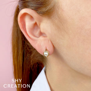 Cultured Pearl Huggies by Shy Creation