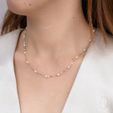 Cultured Pearl Station Necklace by Shy Creation