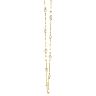 Cultured Pearl Station Necklace by Shy Creation