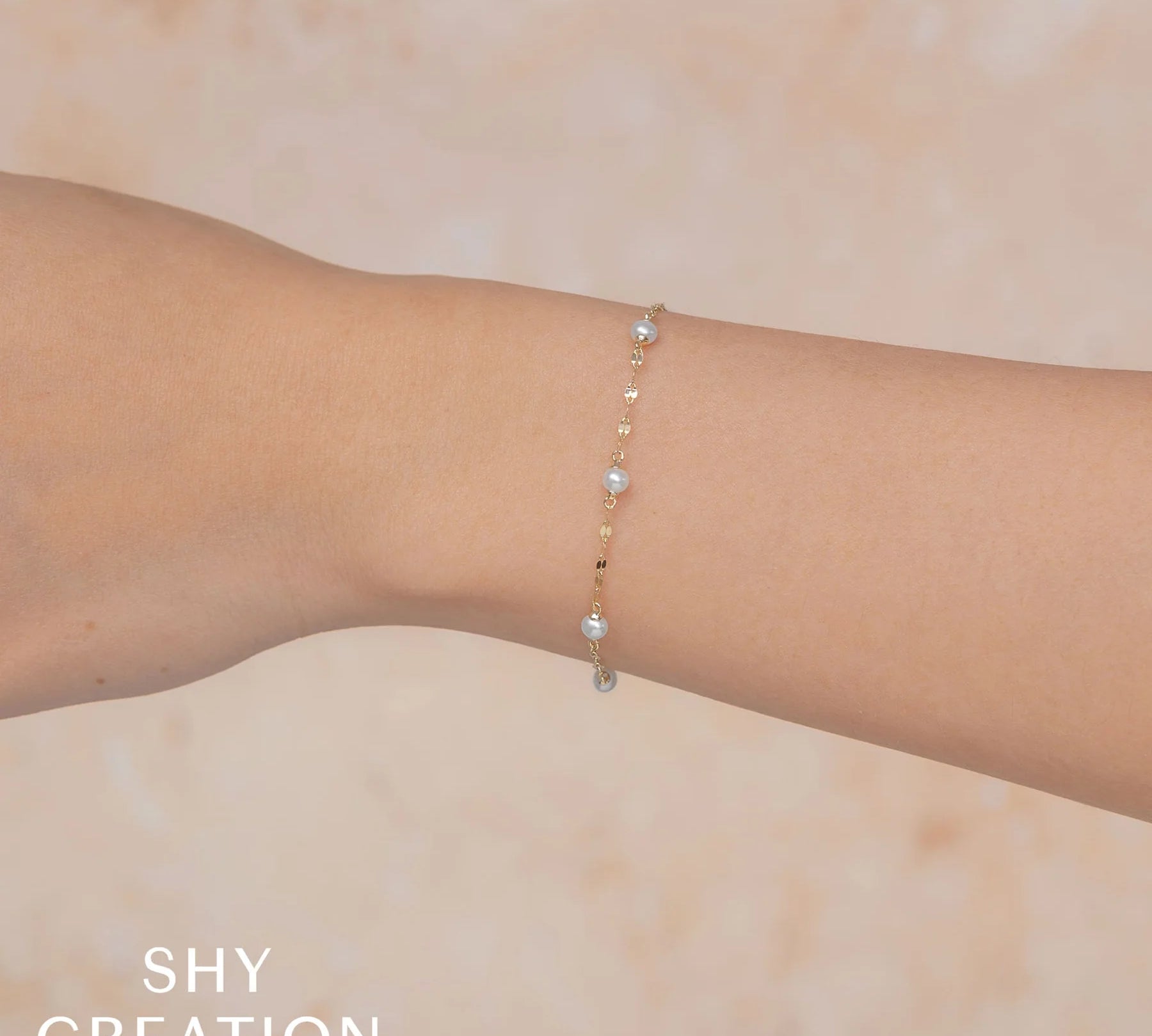 Cultured Pearl Station Bracelet by Shy Creation