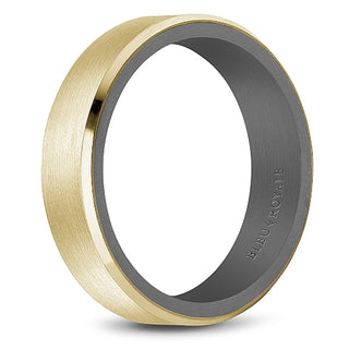 6mm Gold Beveled Edge Band by Bleu Royale